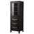 Wyndham WCV2525LTDE Daria Linen Tower in Dark Espresso with Shelved Cabinet Storage and 3 Drawers