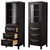 Wyndham WCV2525LTDE Daria Linen Tower in Dark Espresso with Shelved Cabinet Storage and 3 Drawers