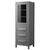 Wyndham WCV2525LTKG Daria Linen Tower in Dark Gray with Shelved Cabinet Storage and 3 Drawers