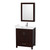Wyndham WCS141430SESWCUNSMED Sheffield 30 Inch Single Bathroom Vanity in Espresso, White Cultured Marble Countertop, Undermount Square Sink, Medicine Cabinet