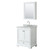 Wyndham WCS202030SWHCMUNOMED Deborah 30 Inch Single Bathroom Vanity in White, White Carrara Marble Countertop, Undermount Oval Sink, and Medicine Cabinet