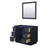 Wyndham WCF292942SBNCXSXXM34 Miranda 42 Inch Single Bathroom Vanity in Dark Blue, No Countertop, No Sink, Brushed Nickel Trim, 34 Inch Mirror