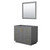 Wyndham WCF292942SGGCXSXXM34 Miranda 42 Inch Single Bathroom Vanity in Dark Gray, No Countertop, No Sink, Brushed Gold Trim, 34 Inch Mirror