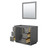 Wyndham WCF292942SGGCXSXXM34 Miranda 42 Inch Single Bathroom Vanity in Dark Gray, No Countertop, No Sink, Brushed Gold Trim, 34 Inch Mirror