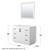 Wyndham WCF292942SWBCXSXXM34 Miranda 42 Inch Single Bathroom Vanity in White, No Countertop, No Sink, Matte Black Trim, 34 Inch Mirror