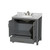 Wyndham WCS141436SKGCMUNOMXX Sheffield 36 Inch Single Bathroom Vanity in Dark Gray, White Carrara Marble Countertop, Undermount Oval Sink, and No Mirror