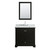 Wyndham WCS202036SDECMUNSM24 Deborah 36 Inch Single Bathroom Vanity in Dark Espresso, White Carrara Marble Countertop, Undermount Square Sink, and 24 Inch Mirror