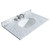 Wyndham WCS202036SWGCMUNOM24 Deborah 36 Inch Single Bathroom Vanity in White, White Carrara Marble Countertop, Undermount Oval Sink, Brushed Gold Trim, 24 Inch Mirror