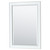 Wyndham WCS202036SWGCMUNOM24 Deborah 36 Inch Single Bathroom Vanity in White, White Carrara Marble Countertop, Undermount Oval Sink, Brushed Gold Trim, 24 Inch Mirror