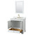 Wyndham WCS202036SWGCMUNSM24 Deborah 36 Inch Single Bathroom Vanity in White, White Carrara Marble Countertop, Undermount Square Sink, Brushed Gold Trim, 24 Inch Mirror
