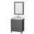 Wyndham WCS141430SKGCMUNOMED Sheffield 30 Inch Single Bathroom Vanity in Dark Gray, White Carrara Marble Countertop, Undermount Oval Sink, and Medicine Cabinet