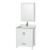 Wyndham WCS141430SWHCMUNSMED Sheffield 30 Inch Single Bathroom Vanity in White, White Carrara Marble Countertop, Undermount Square Sink, and Medicine Cabinet
