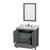 Wyndham WCS141436SKGCMUNOM24 Sheffield 36 Inch Single Bathroom Vanity in Dark Gray, White Carrara Marble Countertop, Undermount Oval Sink, and 24 Inch Mirror