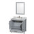 Wyndham WCS141436SGYCMUNOM24 Sheffield 36 Inch Single Bathroom Vanity in Gray, White Carrara Marble Countertop, Undermount Oval Sink, and 24 Inch Mirror