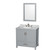 Wyndham WCS141436SGYCMUNOM24 Sheffield 36 Inch Single Bathroom Vanity in Gray, White Carrara Marble Countertop, Undermount Oval Sink, and 24 Inch Mirror