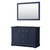 Wyndham WCV232348DBLCXSXXM46 Avery 48 Inch Double Bathroom Vanity in Dark Blue, No Countertop, No Sinks, 46 Inch Mirror