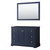 Wyndham WCV232348SBLCXSXXM46 Avery 48 Inch Single Bathroom Vanity in Dark Blue, No Countertop, No Sink, and 46 Inch Mirror