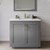 Wyndham WCF292936SGGC2UNSM34 Miranda 36 Inch Single Bathroom Vanity in Dark Gray, Light-Vein Carrara Cultured Marble Countertop, Undermount Square Sink, Brushed Gold Trim, 34 Inch Mirror