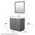 Wyndham WCF292936SGGWCUNSM34 Miranda 36 Inch Single Bathroom Vanity in Dark Gray, White Cultured Marble Countertop, Undermount Square Sink, Brushed Gold Trim, 34 Inch Mirror