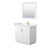 Wyndham WCF292936SWGC2UNSM34 Miranda 36 Inch Single Bathroom Vanity in White, Light-Vein Carrara Cultured Marble Countertop, Undermount Square Sink, Brushed Gold Trim, 34 Inch Mirror