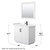 Wyndham WCF292936SWBC2UNSM34 Miranda 36 Inch Single Bathroom Vanity in White, Light-Vein Carrara Cultured Marble Countertop, Undermount Square Sink, Matte Black Trim, 34 Inch Mirror