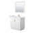 Wyndham WCF292936SWGWCUNSM34 Miranda 36 Inch Single Bathroom Vanity in White, White Cultured Marble Countertop, Undermount Square Sink, Brushed Gold Trim, 34 Inch Mirror