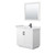 Wyndham WCF292936SWBWCUNSM34 Miranda 36 Inch Single Bathroom Vanity in White, White Cultured Marble Countertop, Undermount Square Sink, Matte Black Trim, 34 Inch Mirror
