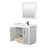 Wyndham WCF292936SWBWCUNSM34 Miranda 36 Inch Single Bathroom Vanity in White, White Cultured Marble Countertop, Undermount Square Sink, Matte Black Trim, 34 Inch Mirror