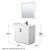 Wyndham WCF292936SWBWCUNSM34 Miranda 36 Inch Single Bathroom Vanity in White, White Cultured Marble Countertop, Undermount Square Sink, Matte Black Trim, 34 Inch Mirror