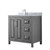 Wyndham WCV252536SKGCMUNSMXX Daria 36 Inch Single Bathroom Vanity in Dark Gray, White Carrara Marble Countertop, Undermount Square Sink, and No Mirror
