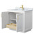 Wyndham WCF292936SWGCMUNSMXX Miranda 36 Inch Single Bathroom Vanity in White, White Carrara Marble Countertop, Undermount Square Sink, Brushed Gold Trim