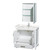 Wyndham WCS141436SWHC2UNSMED Sheffield 36 Inch Single Bathroom Vanity in White, Carrara Cultured Marble Countertop, Undermount Square Sink, Medicine Cabinet