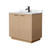 Wyndham WCF282836SLBCMUNSMXX Maroni 36 Inch Single Bathroom Vanity in Light Straw, White Carrara Marble Countertop, Undermount Square Sink, Matte Black Trim