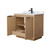 Wyndham WCF282836SLBCMUNSMXX Maroni 36 Inch Single Bathroom Vanity in Light Straw, White Carrara Marble Countertop, Undermount Square Sink, Matte Black Trim