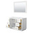Wyndham WCF292948SWGCXSXXM46 Miranda 48 Inch Single Bathroom Vanity in White, No Countertop, No Sink, Brushed Gold Trim, 46 Inch Mirror