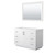Wyndham WCF292948SWHCXSXXM46 Miranda 48 Inch Single Bathroom Vanity in White, No Countertop, No Sink, Brushed Nickel Trim, 46 Inch Mirror
