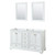 Wyndham WCS202060DWGCXSXXM24 Deborah 60 Inch Double Bathroom Vanity in White, No Countertop, No Sinks, Brushed Gold Trim, 24 Inch Mirrors Wyndham WCS202060DWGCXSXXM24 Deborah 60 Inch Double Bathroom Vanity in White, No Countertop, No Sinks, Brushed Gold Trim, 24 Inch Mirrors