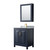 Wyndham WCV252530SBLCMUNSMED Daria 30 Inch Single Bathroom Vanity in Dark Blue, White Carrara Marble Countertop, Undermount Square Sink, Medicine Cabinet