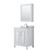 Wyndham WCV252530SWHCMUNSMED Daria 30 Inch Single Bathroom Vanity in White, White Carrara Marble Countertop, Undermount Square Sink, and Medicine Cabinet
