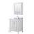 Wyndham WCV252530SWGCMUNSMED Daria 30 Inch Single Bathroom Vanity in White, White Carrara Marble Countertop, Undermount Square Sink, Medicine Cabinet, Brushed Gold Trim