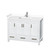 Wyndham WCS141448SWHWCUNSMXX Sheffield 48 Inch Single Bathroom Vanity in White, White Cultured Marble Countertop, Undermount Square Sink, No Mirror