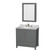 Wyndham WCS141436SKGCMUNOMED Sheffield 36 Inch Single Bathroom Vanity in Dark Gray, White Carrara Marble Countertop, Undermount Oval Sink, and Medicine Cabinet