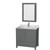 Wyndham WCS141436SKGCMUNSMED Sheffield 36 Inch Single Bathroom Vanity in Dark Gray, White Carrara Marble Countertop, Undermount Square Sink, and Medicine Cabinet