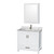 Wyndham WCS141436SWHCMUNSMED Sheffield 36 Inch Single Bathroom Vanity in White, White Carrara Marble Countertop, Undermount Square Sink, and Medicine Cabinet