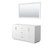 Wyndham WCF292960DWGCXSXXM58 Miranda 60 Inch Double Bathroom Vanity in White, No Countertop, No Sink, Brushed Gold Trim, 58 Inch Mirror