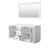 Wyndham WCF292960DWBCXSXXM58 Miranda 60 Inch Double Bathroom Vanity in White, No Countertop, No Sink, Matte Black Trim, 58 Inch Mirror