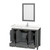 Wyndham WCS141448SKGC2UNSM24 Sheffield 48 Inch Single Bathroom Vanity in Dark Gray, Carrara Cultured Marble Countertop, Undermount Square Sink, 24 Inch Mirror