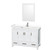 Wyndham WCS141448SWHWCUNSM24 Sheffield 48 Inch Single Bathroom Vanity in White, White Cultured Marble Countertop, Undermount Square Sink, 24 Inch Mirror