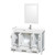 Wyndham WCS141448SWHWCUNSM24 Sheffield 48 Inch Single Bathroom Vanity in White, White Cultured Marble Countertop, Undermount Square Sink, 24 Inch Mirror