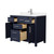 Wyndham WCG242442SBNCCUNSMXX Beckett 42 Inch Single Bathroom Vanity in Dark Blue, Carrara Cultured Marble Countertop, Undermount Square Sink, Brushed Nickel Trim